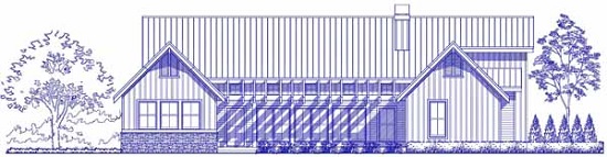 Farmhouse Office Site Plan Rear